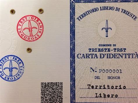 Fac simile carta di identità Movimento Trieste Libera