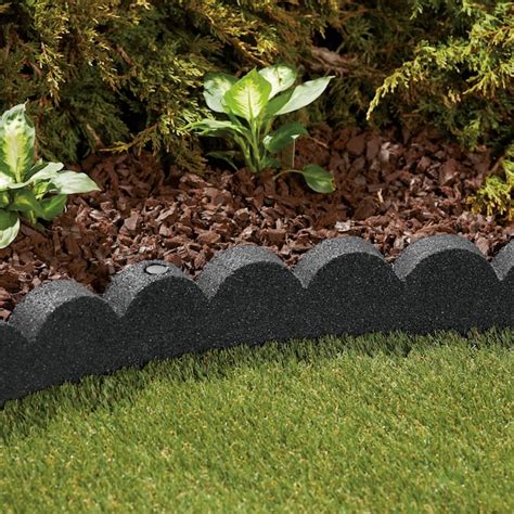 Rubberific 4 Ft X 4 In Smartloc Scallop Black Rubber Landscape Edging