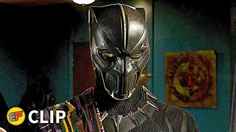 King T Chaka Confronts Prince N Jobu Scene Black Panther 2018 Movie