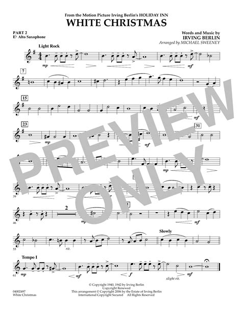 White Christmas Pt 2 Eb Alto Saxophone Partitions Michael Sweeney