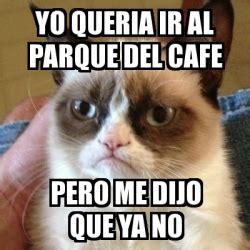 Meme Grumpy Cat Yo Queria Ir Al Parque Del Cafe Pero Me Dijo Que Ya