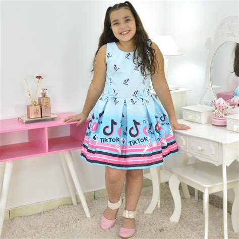 Vestido Tik Tok Infantil Azul TikTok