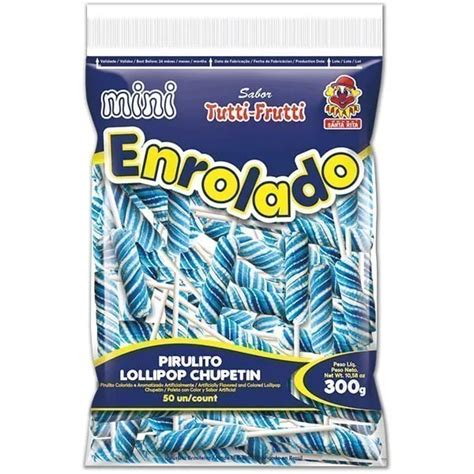 Pirulito Enrolado Mini Azul Tutti Frutti Santa Rita 300g J A Doces