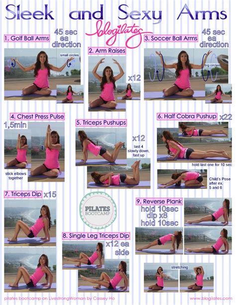 Pilates Bootcamp Sleek And Sexy Arms Printable Blogilates Sexy Arms