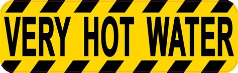 10in X 3in Very Hot Water Sticker