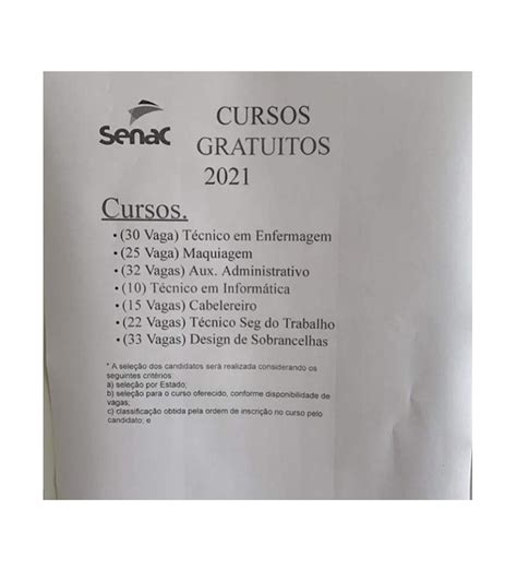 Cursos Profissionalizantes Gratuito Senac Veja Aqui Como Se