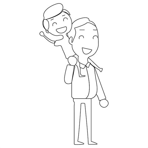 Premium Vector Continuous Single Line Art Drawing Of Son And His Father Concept Fathers Day