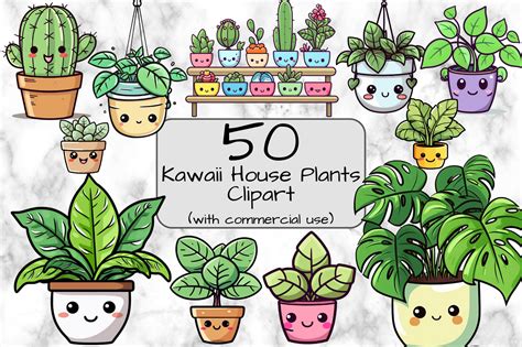 Cute Plants Cute Kawaii Clipart Plants Printable Illustration