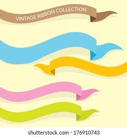 Set Retro Ribbons Labels Vector Illustration Stock Vector Royalty Free