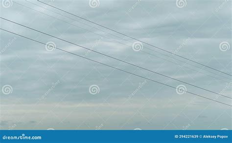 Timelapse Ropeway Cable Car Cabins Silhouettes Are Moving Against