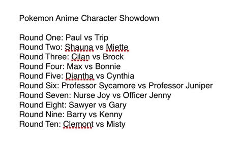 Pokemon Anime Character Showdown | Pokémon Amino