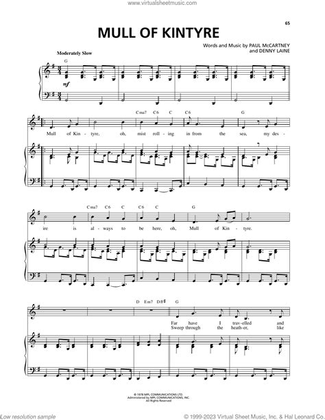 Mull Of Kintyre Sheet Music For Voice And Piano PDF