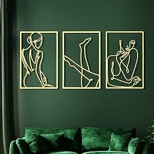 Amazon Chengu Pieces Metal Minimalist Abstract Woman Wall Art