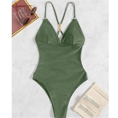 Edhitnr Bathing Suit For Women Spring Sexy V Neck Sleeveless One Piece