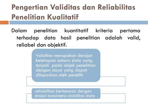 Uji Validitas Dan Reliabilitas Data Kualitatif