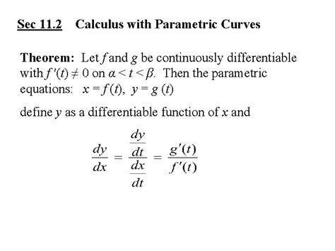 Sec Curves Defined By Parametric Equations