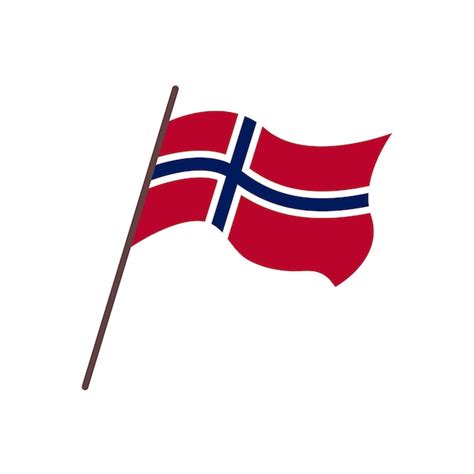 Premium Vector Waving Flag Of Norway Country Isolated Norwegian Flag With Cross On White