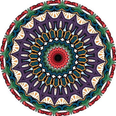 Mandalas Coloridas Ornamento Redondo Decorativo Isolado No Fundo