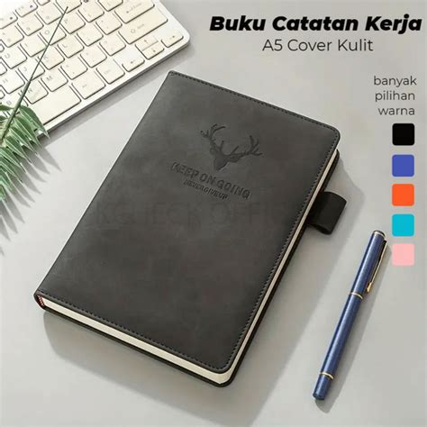 Jual Buku Catatan Kerja Notebooks Cover Kulit Jurnal Pu Kertas A Hitam