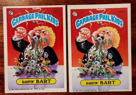 1986 Topps Garbage Pail Kids Series 4 162b Barfin Bart Ebay