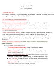 SOC 110 Chapter 5 Learning Objectives True Docx Introduction To