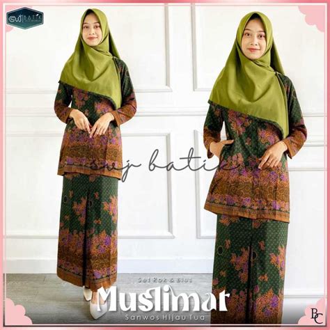 Jual Setelan Batik Muslimat Set Jilbab Pengajian Nu Terbaru Wanita