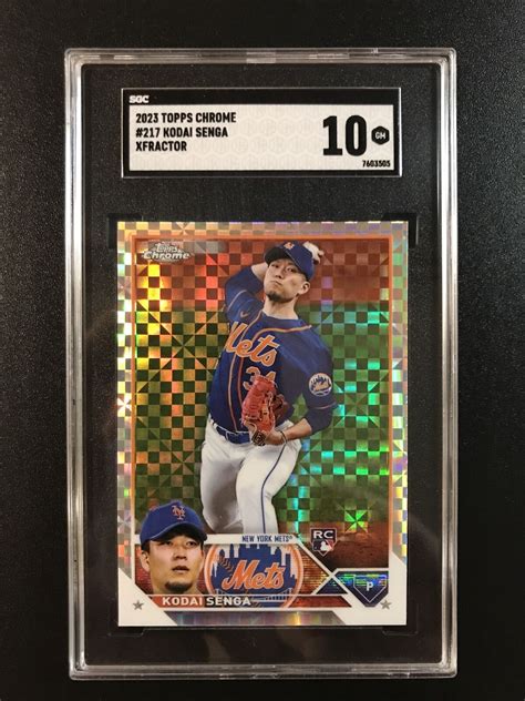 Topps Chrome Xfractor Mets Kodai Senga Rc Sgc Gem Mint