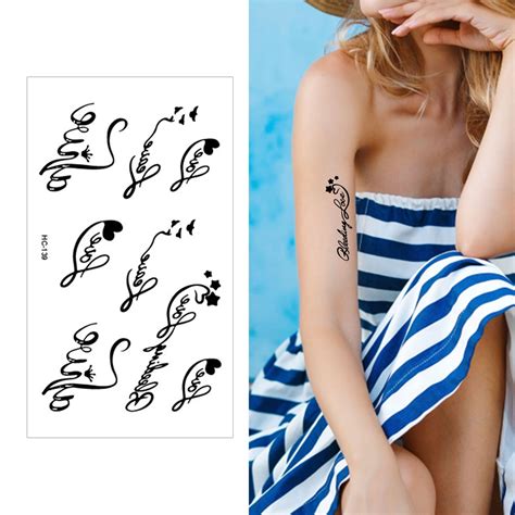 Tribal Temporary Tattoos Waterproof Sweat Disposable English Tattoo