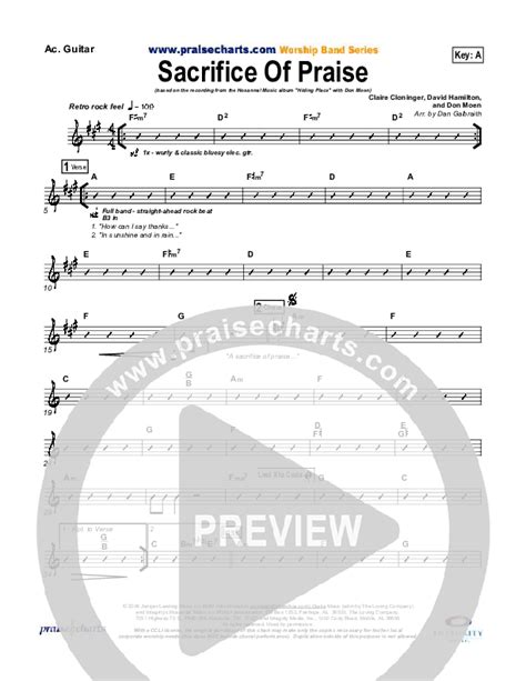 Sacrifice Of Praise Acoustic Guitar Sheet Music Pdf Don Moen