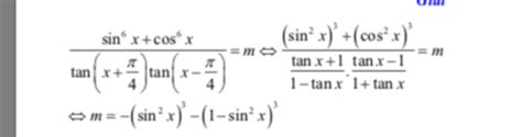 Chỗ tan x pi 4 tan x pi 4 ạ giải thích giúp mk các bước giải sin² x