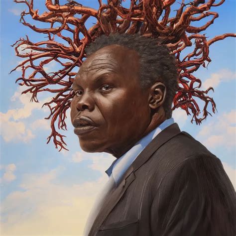 A Painting Of A Xxl Wise Elder From Kenya In A Suit By Stable