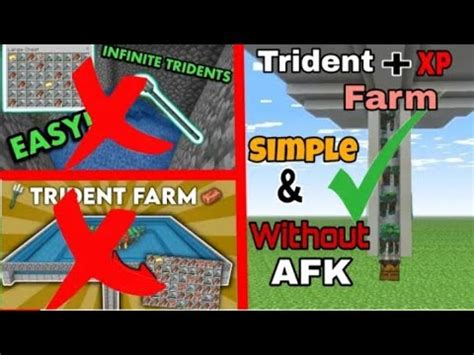 How To Make Simple Trident Farm In Minecraft Pe And Java