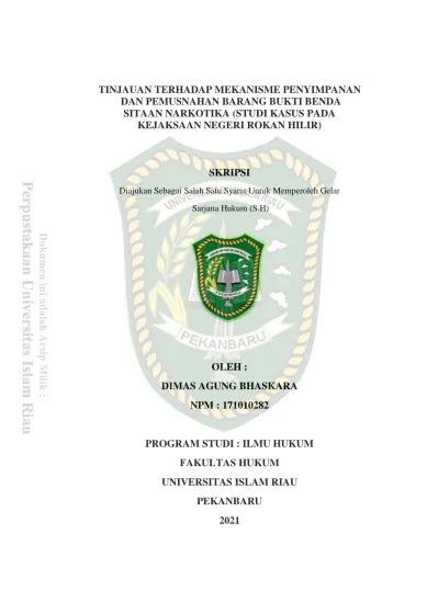 Tinjauan Terhadap Mekanisme Penyimpanan Dan Pemusnahan Barang Bukti