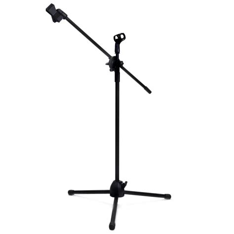 NB 107 Adjustable Microphone Tripod Stand Holder With Dual MIC Clip 360