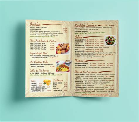 Champs Catering Menu on Behance