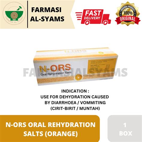 N Ors Oral Rehydration Salts Orange Flavour Ors Air Garam Untuk Cirit