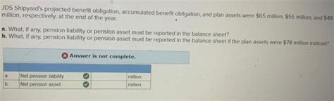 Solved Jds Shipyard S Projected Benefit Obligation Chegg