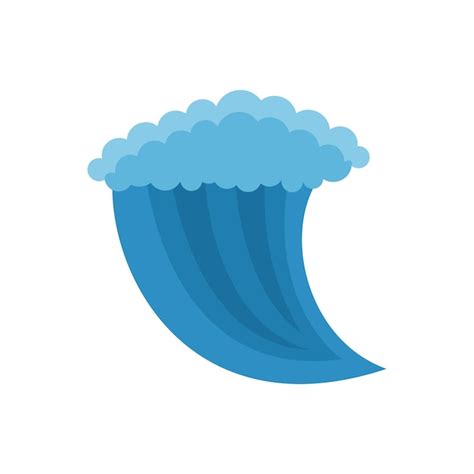 Icono de agua de onda ilustración plana del icono de vector de agua de