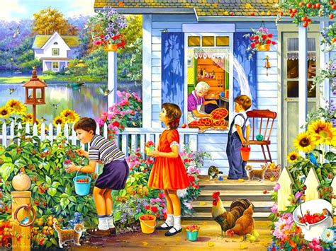 Solve Picking Berries At Grandma S Jigsaw Puzzle Online With Pieces