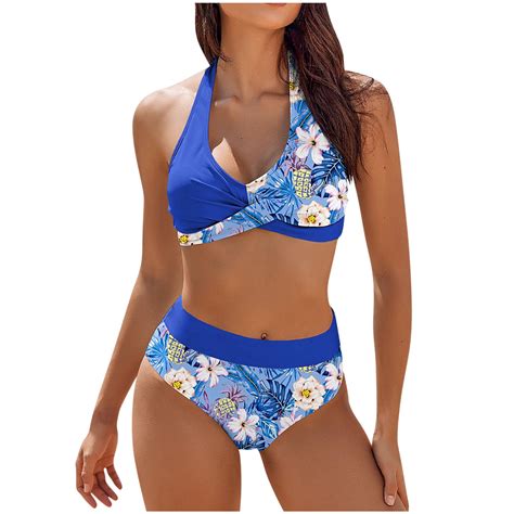 Brnmxoke Women High Waisted Bikini Sets Tummy Control Swimsuits Color