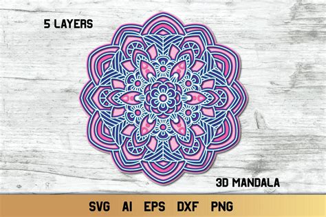 D Layered Mandala Multi Layer Svg Cut File Cut Files