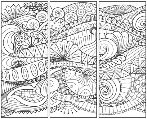 Zentangle Printable Bookmarks Color