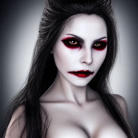 Krea Portrait Photograph Of A Real Life Extremely Beautiful Vampire