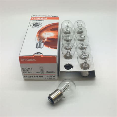 10 X Osram 566 P214w Brake Stop Light Car Bulbs 12v 214w Baz15d