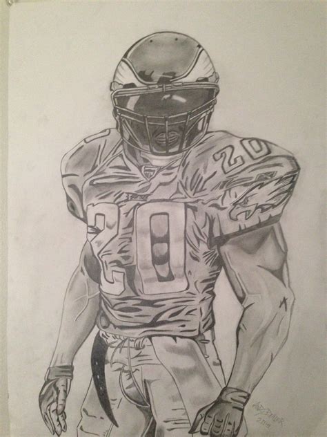 American football player drawing mahsawatercolor – Artofit