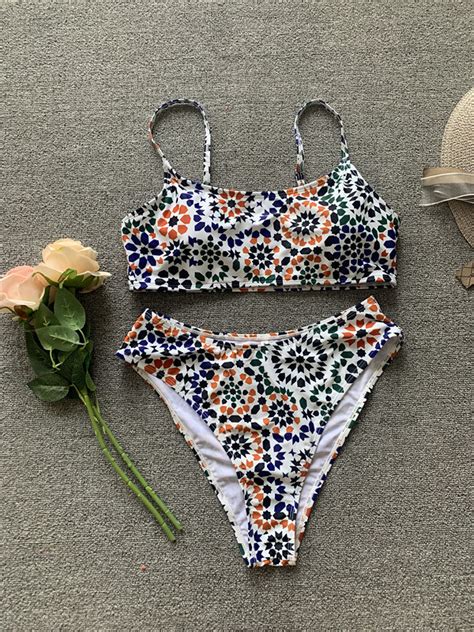 Fashion Sexy Bikini Split Swimsuit Floral Printed Swimsuit Split Swimsuit And Floral Printed