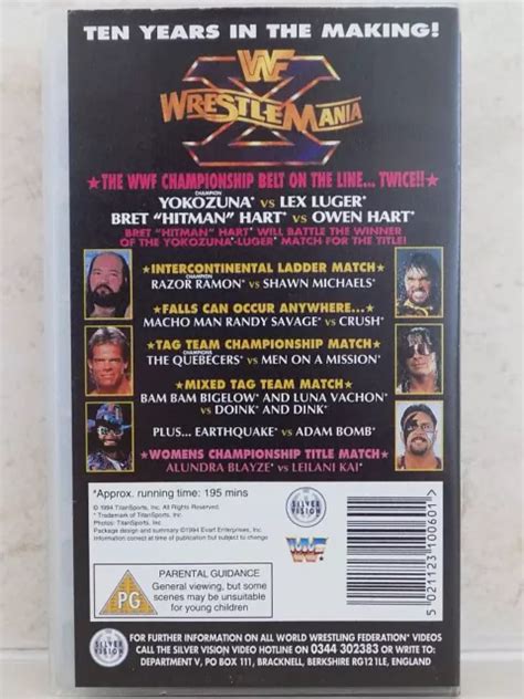 WWF WRESTLEMANIA X 10 1994 Wrestling Video Pal Vhs Tape Wwe Bret Hart