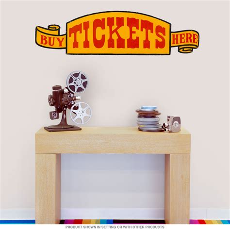 Buy Tickets Here Ribbon Wall Decal Retro Planet