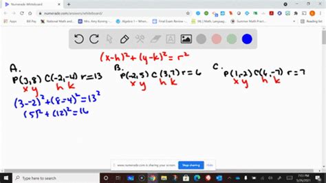 SOLVED A Circle Has Its Center At The Origin And A Radius Of 10