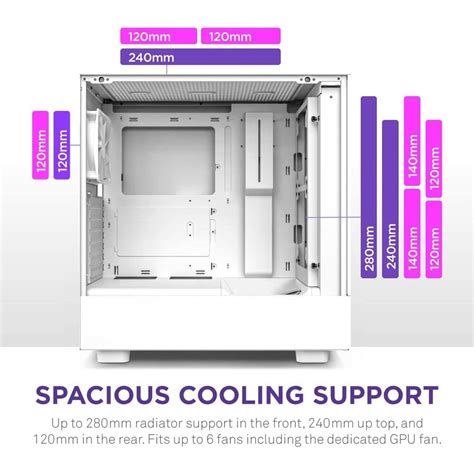 Nzxt H Elite Rgb Matt White Mid Tower Case Falcon Computers